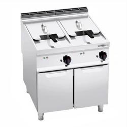 Dubbele elektrische friteuse - 22+22 liter - 44 kW - mechanische bediening - met aftapkraan