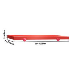 Schneideplatte für Arbeitstisch - 600x700mm - HACCP-Konform - Rot