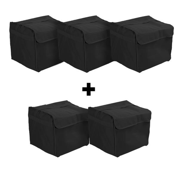(5 stuks) Pizzabezorgtas - voor per 8 pizzadozen - 37x37cm - zwart