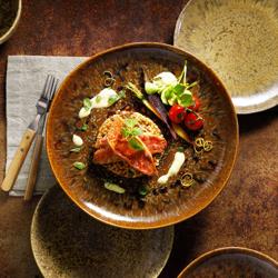 (6 kpl) RUSTIQUE - Lautanen litteä - Ø 22 cm - ruskea