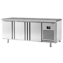 Bakkerij koelwerkbank PREMIUM PLUS - 2185x800mm - met 3 deuren & granieten werkblad