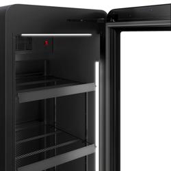 Vetrina frigo per bibite - 670mm - 550l - Nero - con 1 porta in vetro & illuminazione LED
