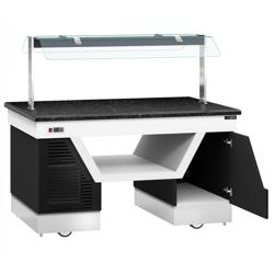 Buffet frío BELFAST - 1600mm - con placa de enfriamiento y ruedas