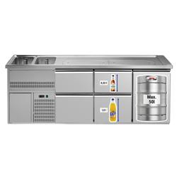 Ψυγείο Πάγκος Μπύρας PREMIUM PLUS - 2500 x 700 χλσ. - 1 Πόρτα & 4 Συρτάρια