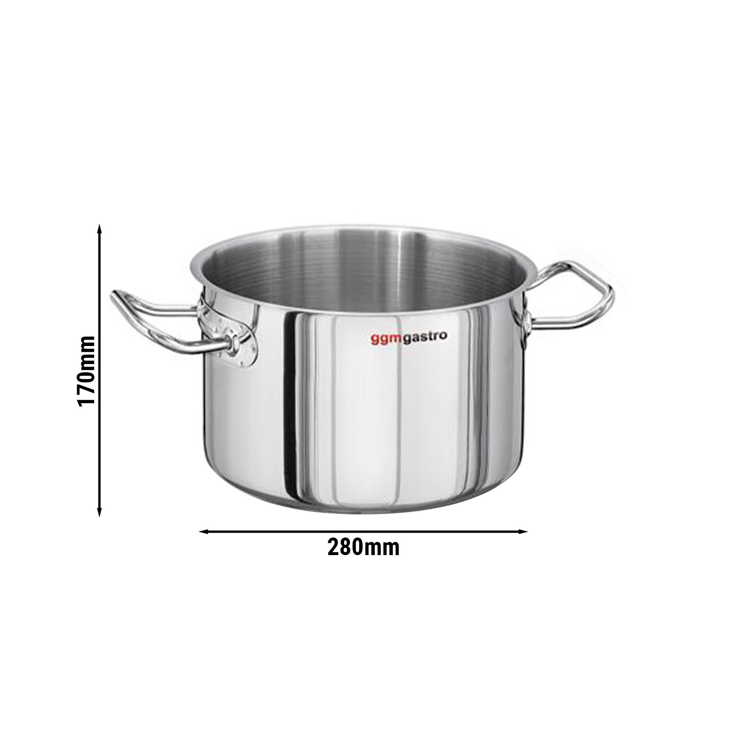 Marmite à viande - Ø 280 mm - Hauteur : 170 mm - inox - adaptée à l’induction