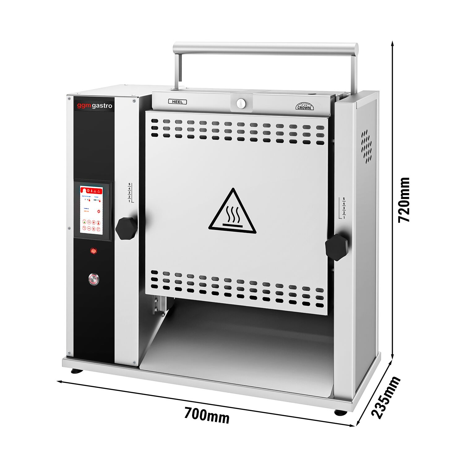 Toaster vertical - Digital - 2,1 kW - pour pains à burger & hot-dog