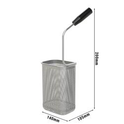 Košarica za tjesteninu - 140x105x200 mm | GN 1/6 - nehrđajući čelik | ergonomska plastična ručka - za kuhala za tjesteninu - kompatibilno s ENB363P, ENB663P, ENB669P, ENB479P, GNB479E, GNB879E