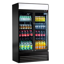 Frigo per bibite - 880 litri - con 2 porte in vetro e display pubblicitario