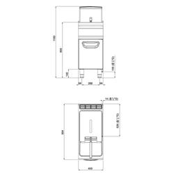 Friggitrice a gas professionale su mobile - 20L - 17,5kW - con rubinetto di scarico