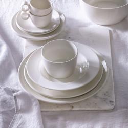 (6 szt.) LUX - Talerz płytki - Porcelana - Ø 160mm - Elfenbein