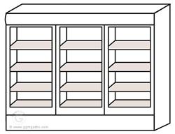 Commercial Upright Glass Door Display Fridge - 2081mm - 2030 Litres - with 3 hinged glass doors - LED lighting - digital controller with temperature display - Temperature range 4 to 8 °C