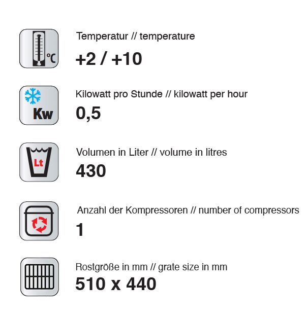 Vitrine réfrigérée 4 faces vitrées / Vitrine panoramique – 430 litres – 670 mm – 5 étagères – Argent