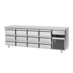 Refrigerated table PREMIUM - 2330x700mm - 12 drawers