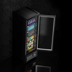 Commercial multideck display fridge - 630mm - 443L - with 1 hinged glass door & 5 shelves - Black