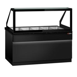Bain-marie warm buffet TORONTO - 1800mm - zwart front - voor 5x GN 1/1 - zwart granieten werkblad