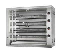 Kaasu broilerigrilli - 23,6 kW - 4 vartaalla jopa 24 broileria varten	