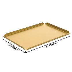 (5 stycken) Konditorivaror och presentationstallrik i aluminium - 400 x 150 x 10 mm - Champagne