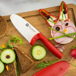 ZWILLING | Twinny Kids' Chef Knife 100 mm – Red - Rounded Tip - Safety Guard