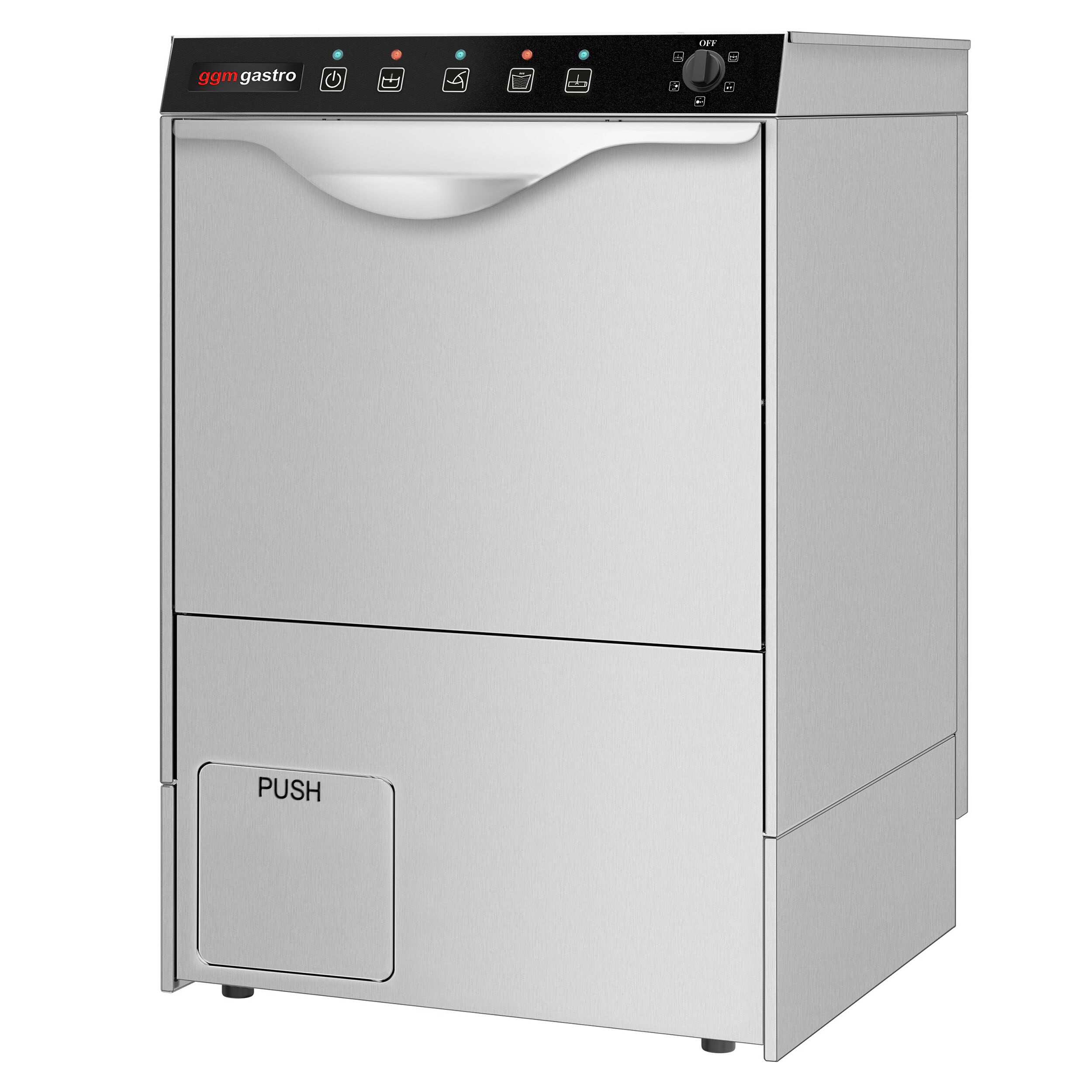 Lave-verres professionnel - Mécanique - 5kW - avec pompes à détergent, de liquide de rinçage et de vidange