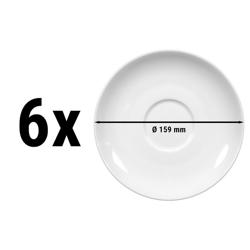 (6 pieces) SELTMANN WEIDEN | Round Coffee Saucer Meran Basic – White – Ø159 mm – High-Gloss Porcelain
