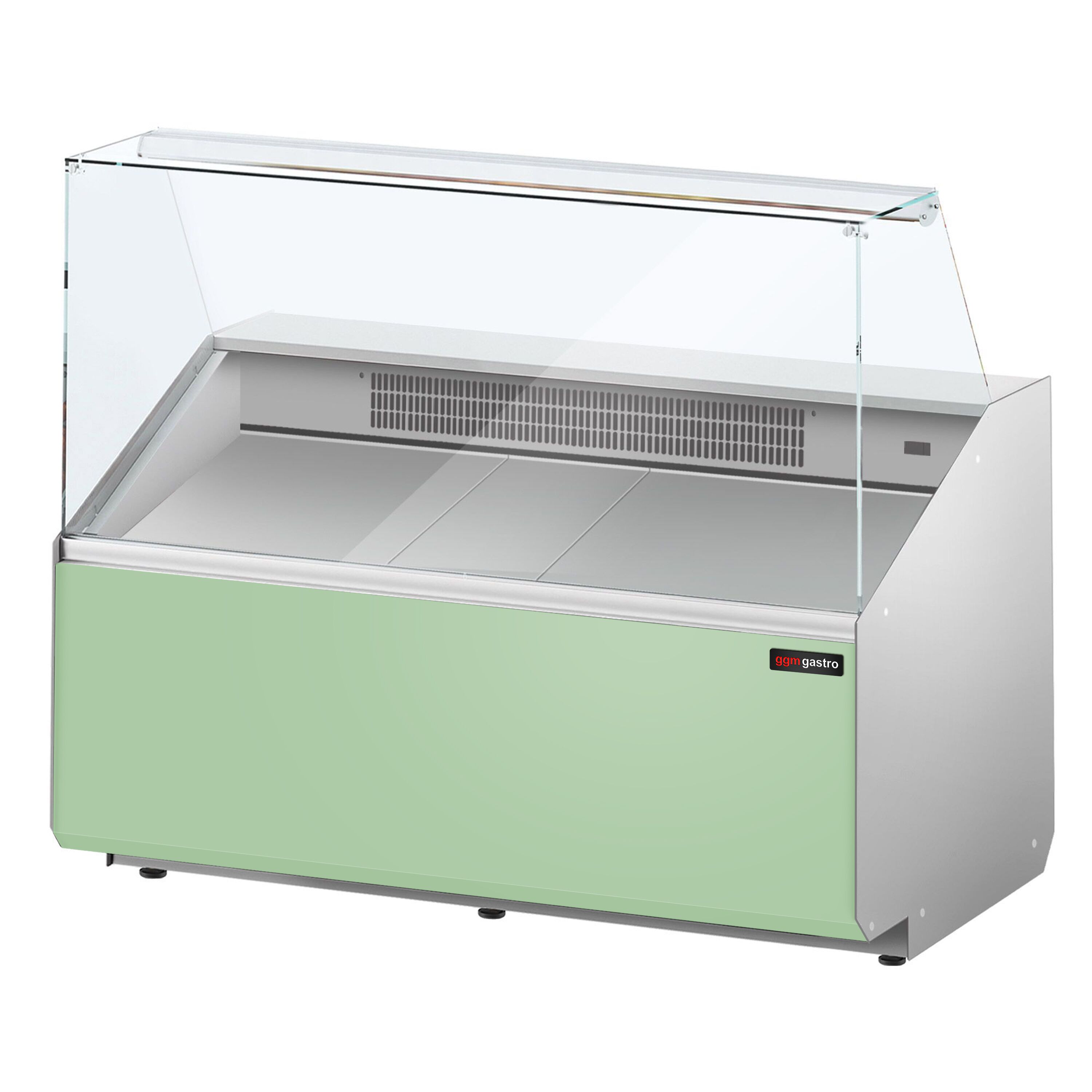 Comptoir vitrine réfrigérée - 1256x979mm - +2/+6°C - 262L - Façade vert clair - 2 portes