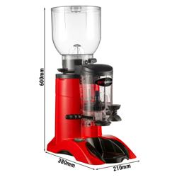 Kaffeemühle - 2kg - 77dB - Mit Dosierer - Rot