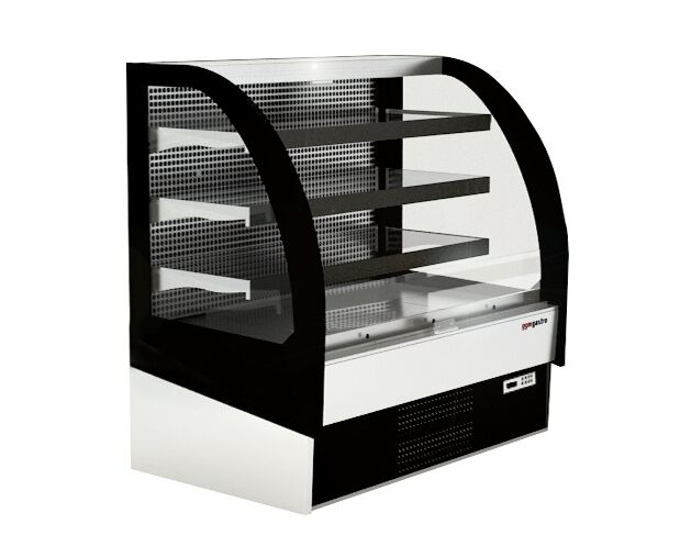 Vitrine murale réfrigérée - Libre-service - 938mm - 274L - avec 3 étagères - arrière fermé - avec rideau de nuit - Noir / Blanc