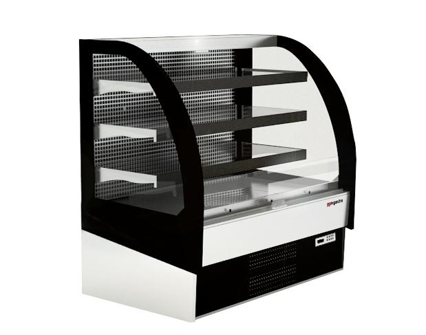 Murale Refrigerato Professionale - 938mm - 274l - +4°/+8°C - con 3 ripiani - tenda notte - schienale chiuso - Nero/Bianco