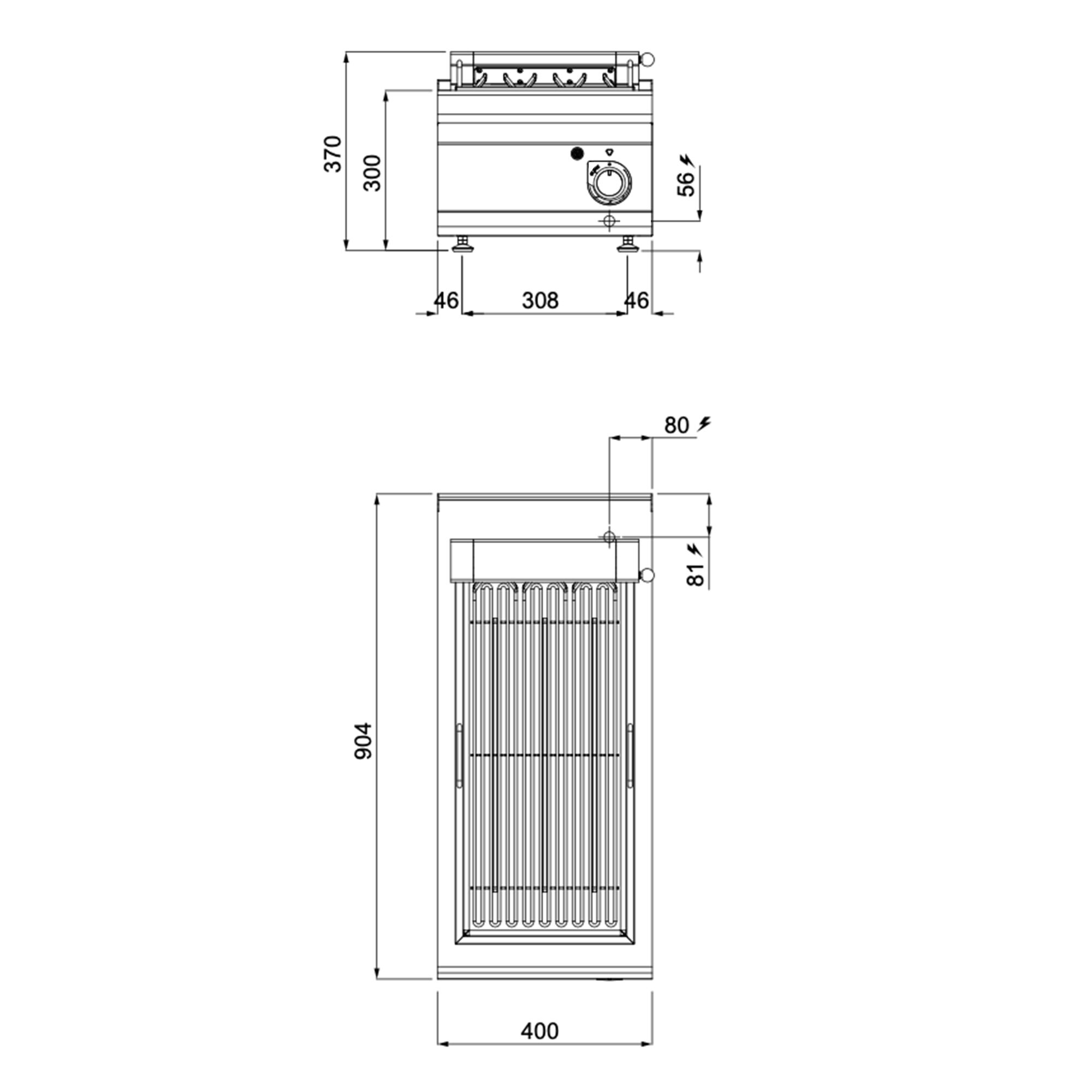 Gril électrique professionnel - 5,4kW - de table - P900mm