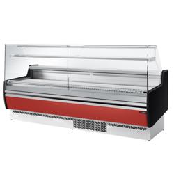 Witryna chłodnicza - 2560x953mm - 282L - front Panel przedni Czerwony (RAL3003) - z 4 drzwiami - 1 półki