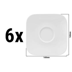 (6 pieces) SELTMANN WEIDEN | Square Espresso Saucer – White - 160 x 160 mm - High-Gloss Porcelain