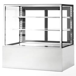 Tezgah Üstü Soğuk Teşhir Ünitesi - 470L - 1200mm - Çift Cam - raflı 2 cam raf - Önde kapalı & arkada 2 cam kapı