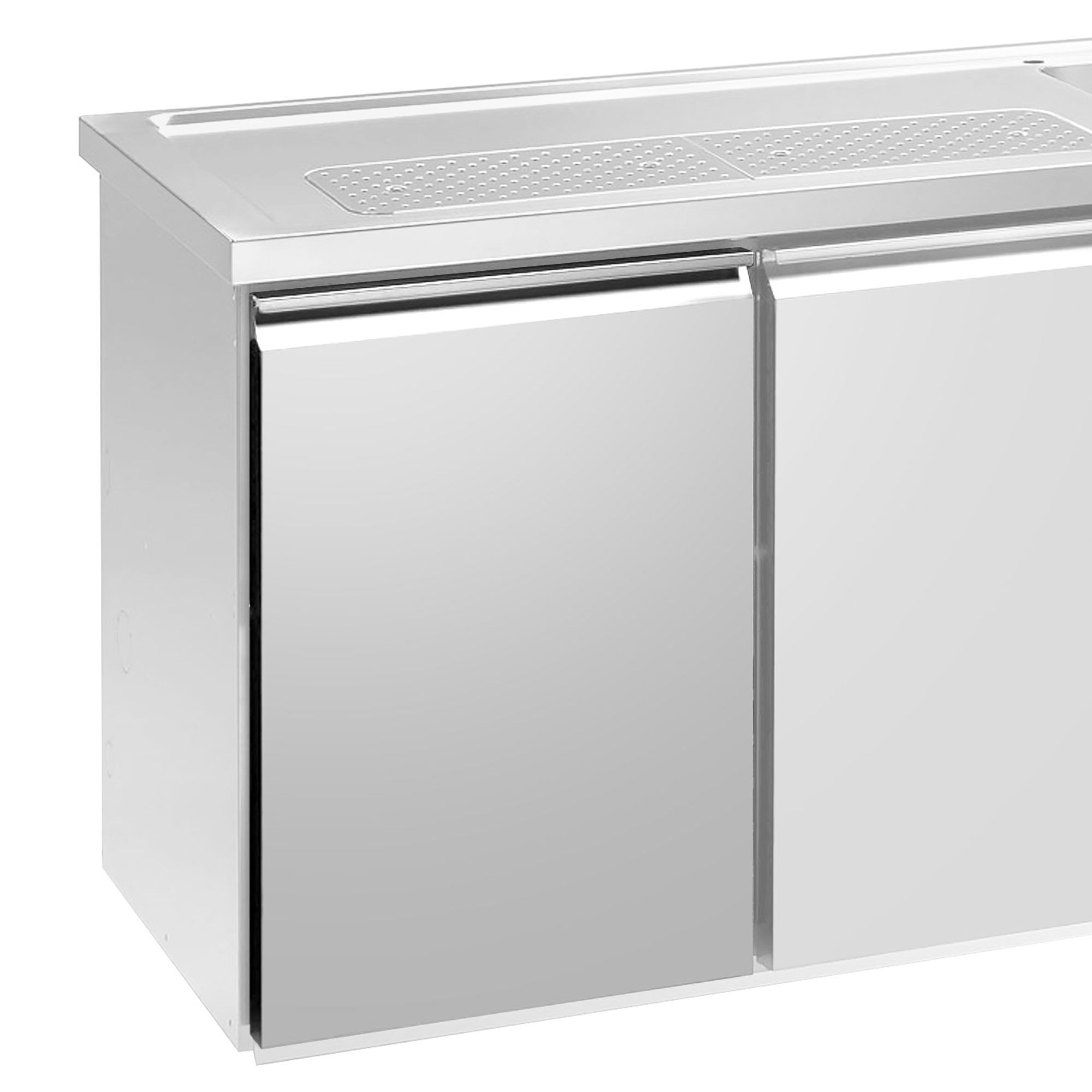 Porte en acier inox pour comptoir à bière - charnière réversible - 550x50x700mm - Butée droite & gauche - compatible avec séries BRA & BLA
