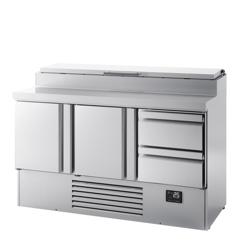 Balcão de preparação de alimentos (GN) - 1,46 x 0,7 m - com 2 portas e 2 gavetas 1/2 e 1/3