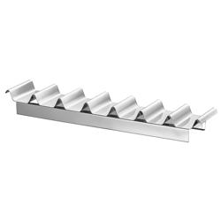 Self-Service Snack Display Rack – 7 shelves - polished stainless steel - 470×100×55 mm - grip recess - Made in Germany