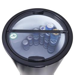 GASTRO-COOL | Arrefecedor de festas / caixa de refrigeração - 41 litros - tampa de vidro e rodízios - preto