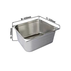 Paslanmaz çelik GN 2/1 küvet - Yükseklik: 200 mm