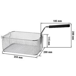 Fritöskorg - 8 l - 201x458x187 mm - rostfritt stål - plastgrepp - passar till GFB363T-8, GFB663T-8+8, GFB369T-8, GFB669T-8+8