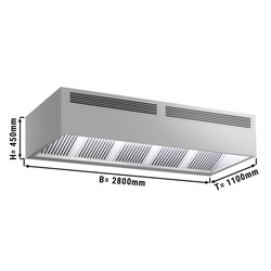 Inductie doosmodel afzuigkap - 2800mm - met filter