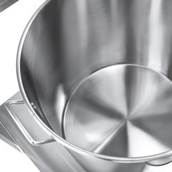 Poubelle - Carénée, à tiroir frontal - 50L - 700x970x700mm - avec roulettes, bac intérieur amovible, fermeture douce, support de sac - dosseret 100x15mm - Acier inoxydable