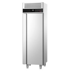 Vrieskast RVS PREMIUM - 600mm - 400liter - tot -22°C tot -10°C - met 1 glazen deur - geforceerde koeling & automatische ontdooiing