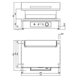 Elektrisk Pitaugn/ Salamander - 6 kW - 220 Volt - Elektronisk styrning