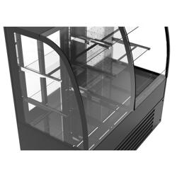 Vitrina pastelera refrigerada Mostrador para tartas Autoservicio - 1400mm - doble cristal - con 2 estantes de cristal - 2 puertas correderas traseras