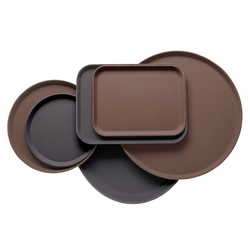 (12 adet) CAMBRO | CAMTREAD® - Fiberglas tepsi - yuvarlak - ø 405mm - yüksek profil - siyah