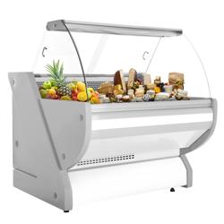 Serve Over Counter - 990x1150mm - curved front glass - granite worktop - capacity 250 litres - white front