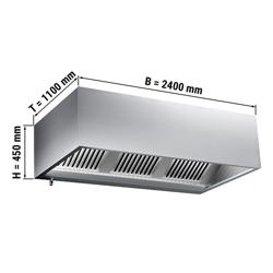 Commercial Wall-Mounted Extractor Hood – 2400mm – with Baffle Filters & Lighting