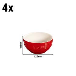 STAUB | CERAMIQUE - طقم أوعية 4 قطع - قطر 120 مم - سيراميك - أحمر كرزي 