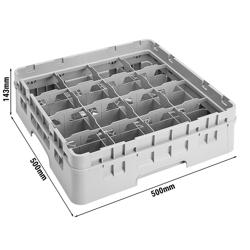 CAMBRO | CAMRACK® Cup & Mug Dishwasher Rack – 16 Compartments – 500×500 mm – 143 mm H – Grey