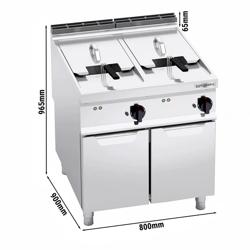 Dubbele elektrische friteuse - 22+22 liter - 44 kW - mechanische bediening - met aftapkraan