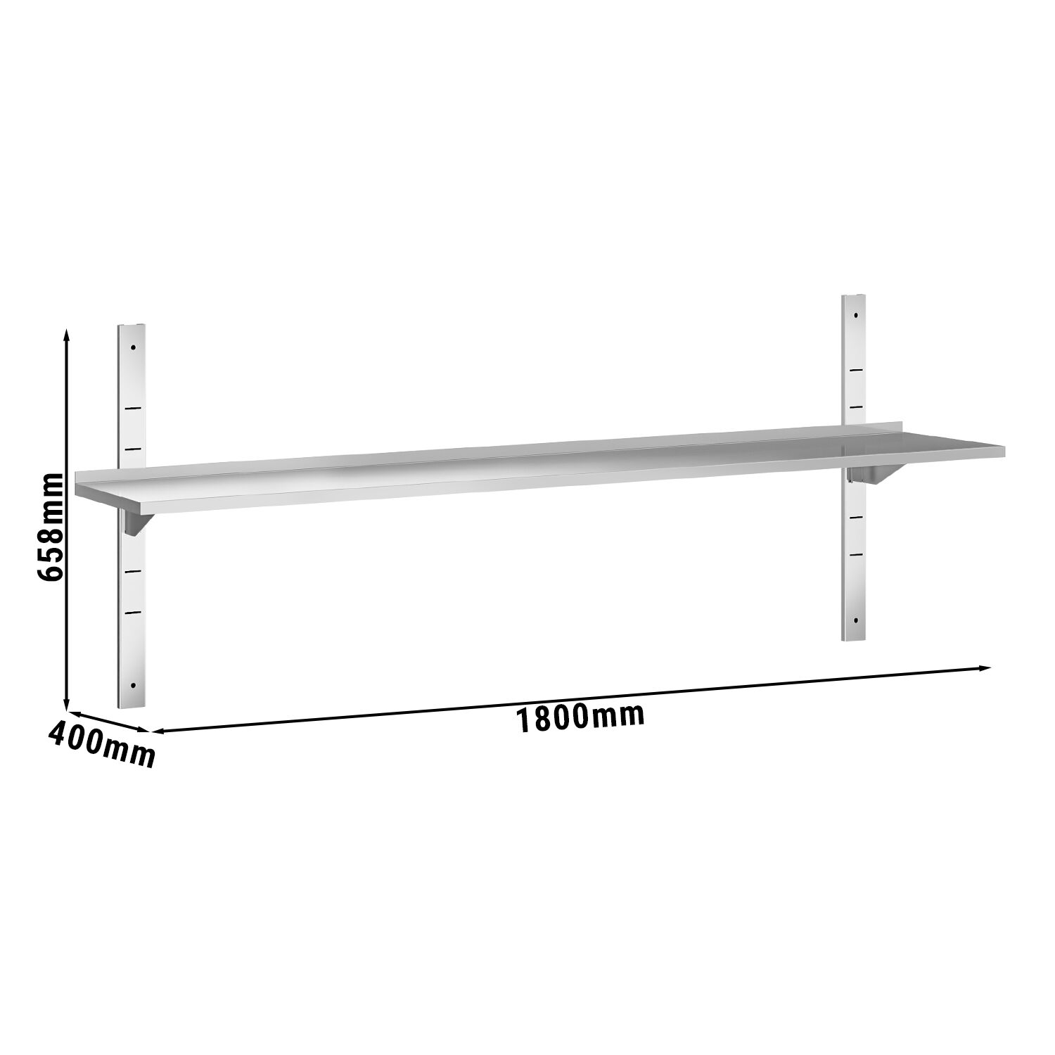 Étagère murale PREMIUM - 1800 x 400 mm - avec 1 niveau
